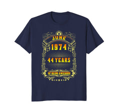 44th Birthday T-Shirt June 1974 44 Years Old Gift Shirt