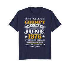 Mens Grumpy Old Man June 1976 - 42nd Birthday Gift T-Shirt