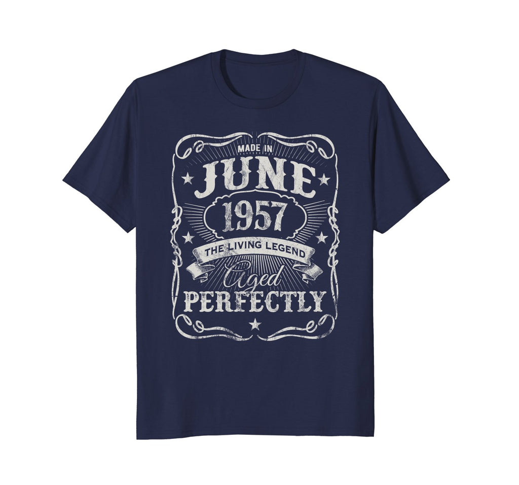 Vintage Made In June 1957 Shirt 61st Birthday Living Legend