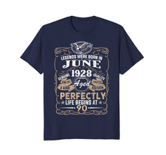 Legends Born In JUNE 1928 90th Awesome Birthday Gift Shirt