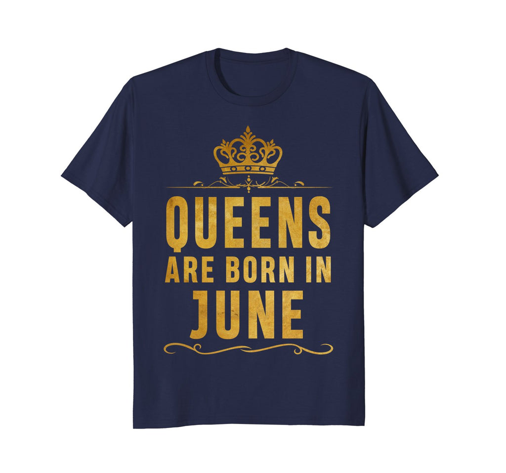 Queens Are Born In June Birthday T-Shirt for Black Women