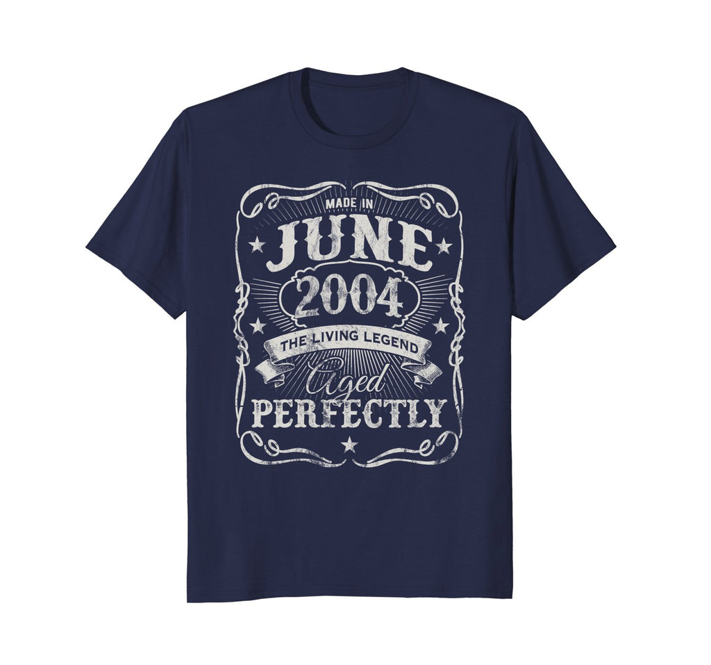 Vintage Made In June 2004 Shirt 14th Birthday Living Legend