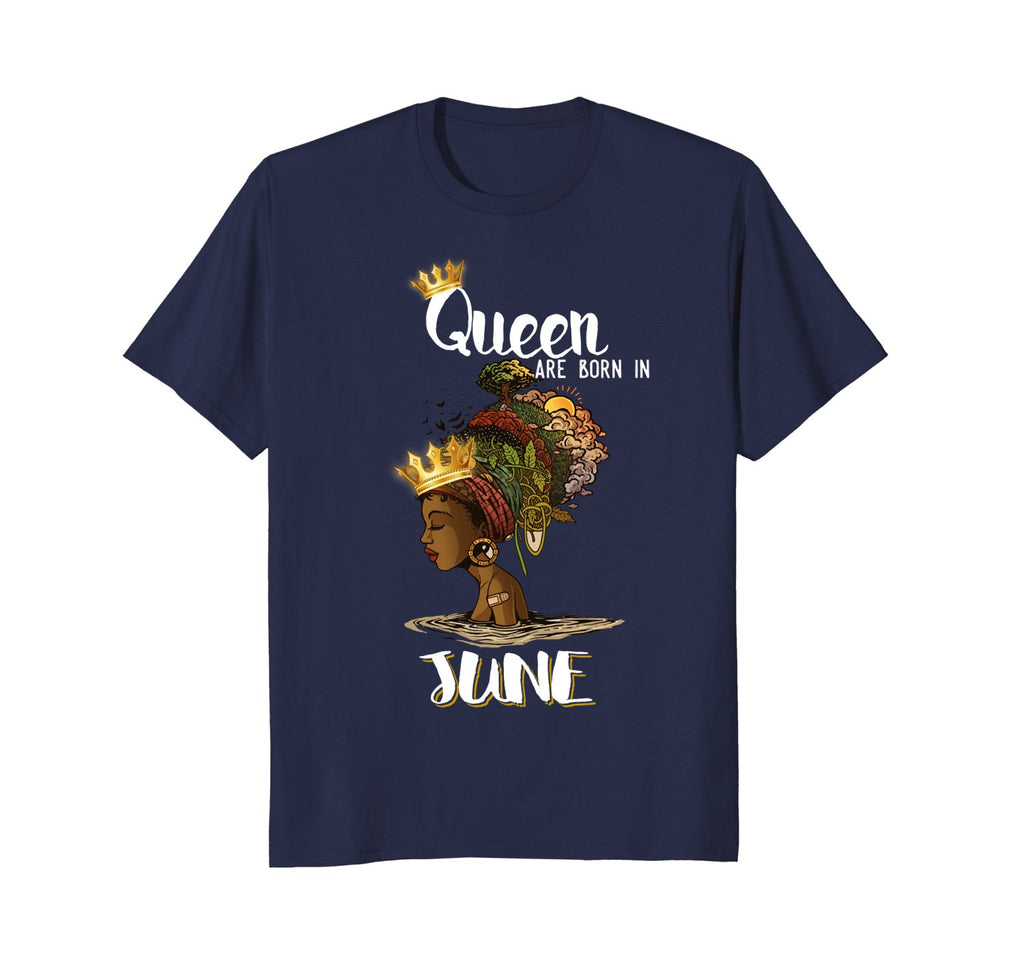 Queens Are Born In June Birthday T Shirt for Black Women