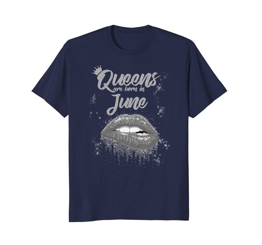 Queens Are Born In June Birthday T-Shirt for Black Women