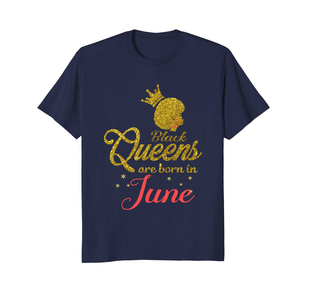 Women's Black Queens Are Born In June - Birthday T-Shirts
