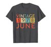 Image of Vintage 1978 June 40th Birthday T Shirt 40 Years Old Tee