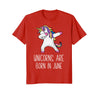 Image of Unicorns Are Born In June Dabbing Birthday T-Shirt For Her