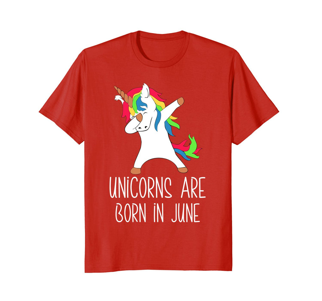 Unicorns Are Born In June Dabbing Birthday T-Shirt For Her