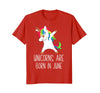 Image of Unicorns Are Born In June Dabbing Birthday T-Shirt For Her