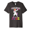 Image of June Birthday Funny Dabbing Unicorn Lover T-shirt Gift