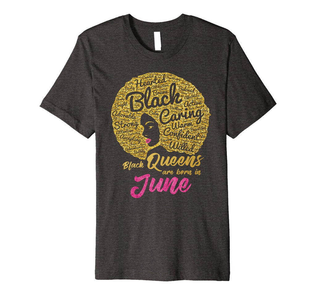 Black Queens Are Born In June Birthday T-Shirt for Women