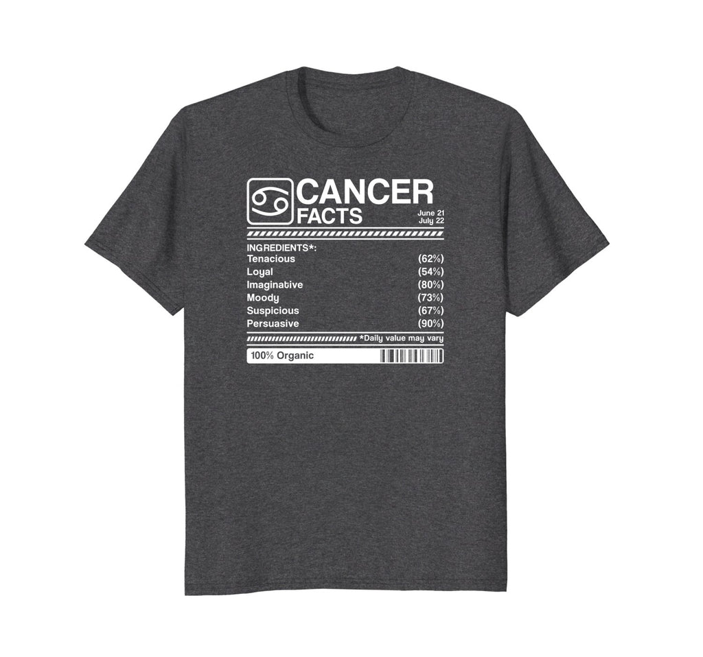 cancer facts born in June &amp; July birthday zodiac t-shirt