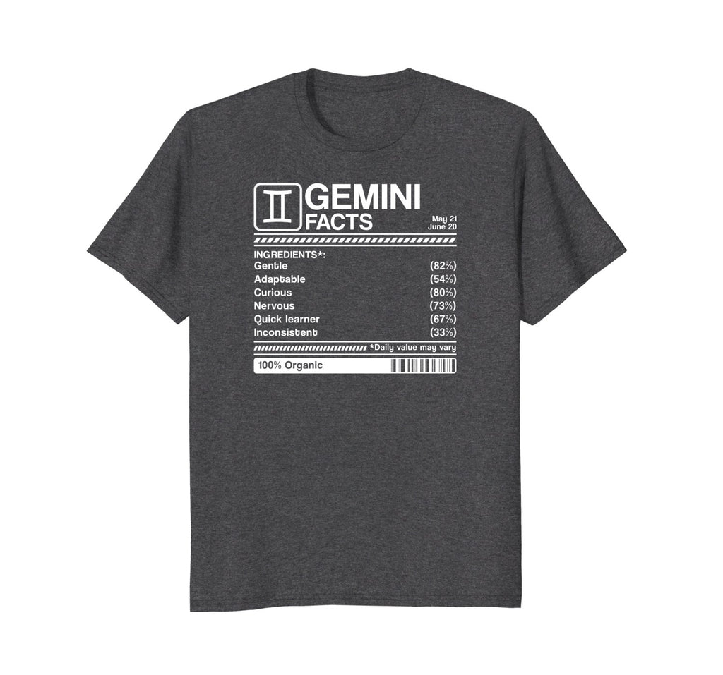 gemini facts born in May &amp; June birthday zodiac t-shirt