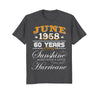 Image of 60th Birthday Gifts June 1958 T-shirt for Men, Women