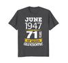 Image of June 1947 71 years of being awesome 71st Birthday T-Shirt
