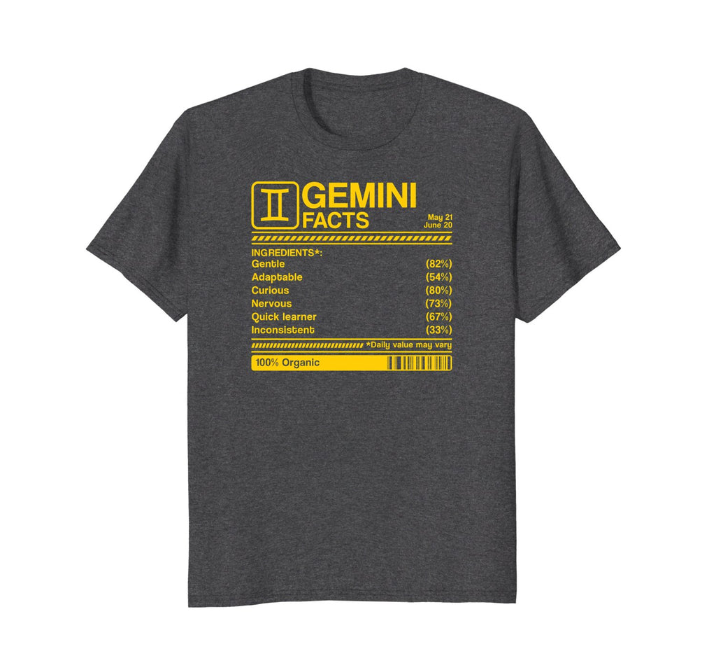 gemini facts born in May &amp; June birthday zodiac t-shirt