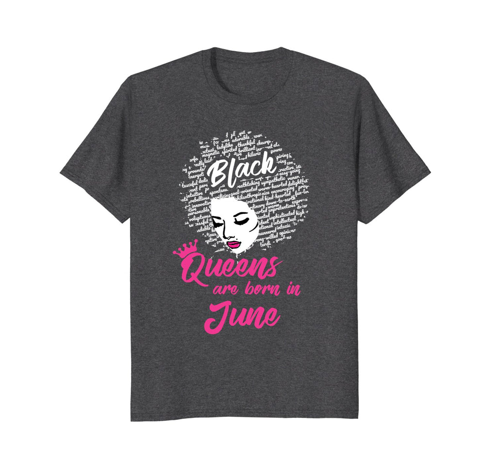 Black Queens Are Born In June Birthday T-Shirt for Women