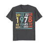 Image of Awesome Since June 1978 T Shirt Vintage 40th Birthday Gift