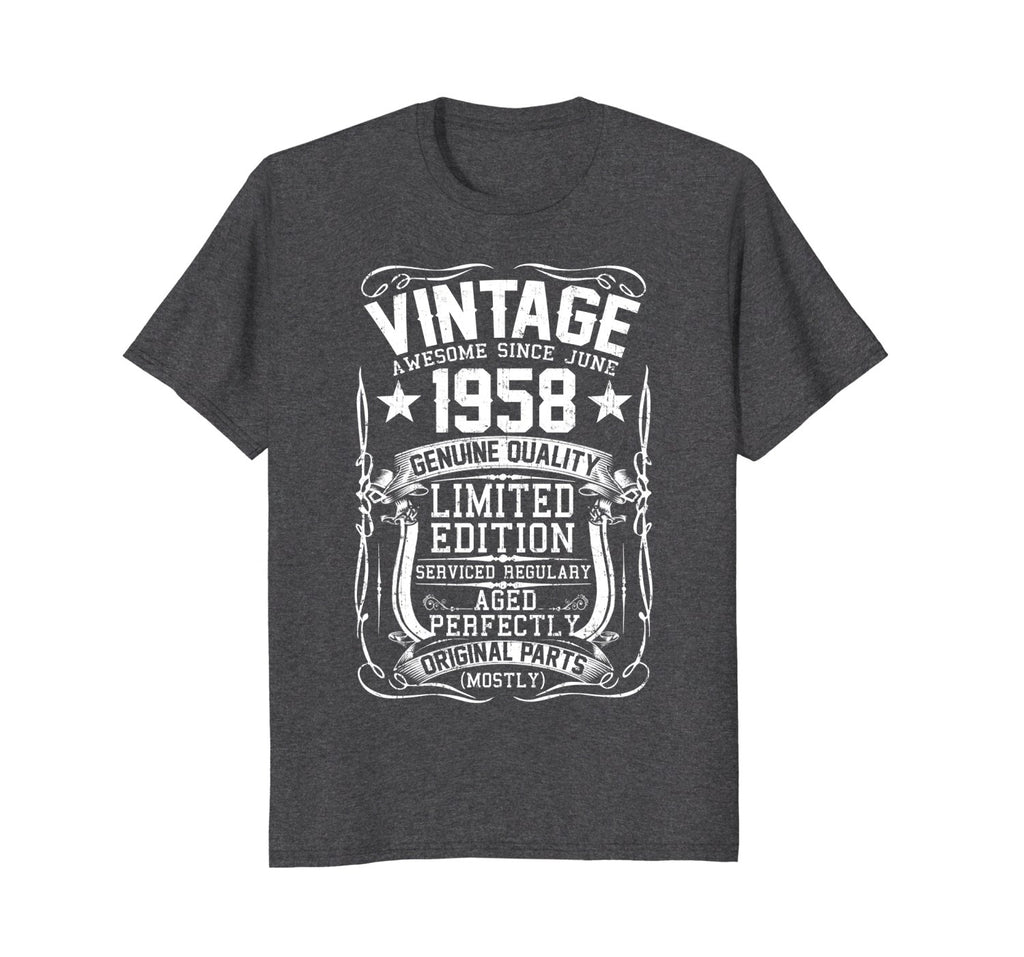Awesome Vintage Since June 1958 T-Shirt 60th Birthday Gift