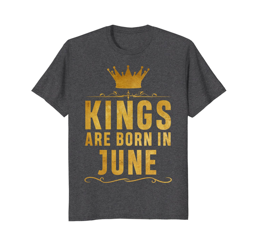 Kings Are Born In June Birthday T-Shirt for Black Men