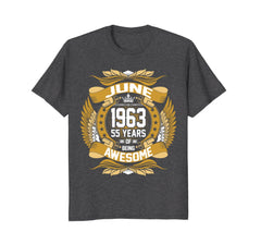June 1963 55th Birthday 55 Years Old Gift T-Shirt