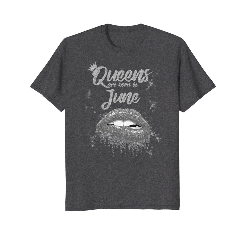 Queens Are Born In June Birthday T-Shirt for Black Women