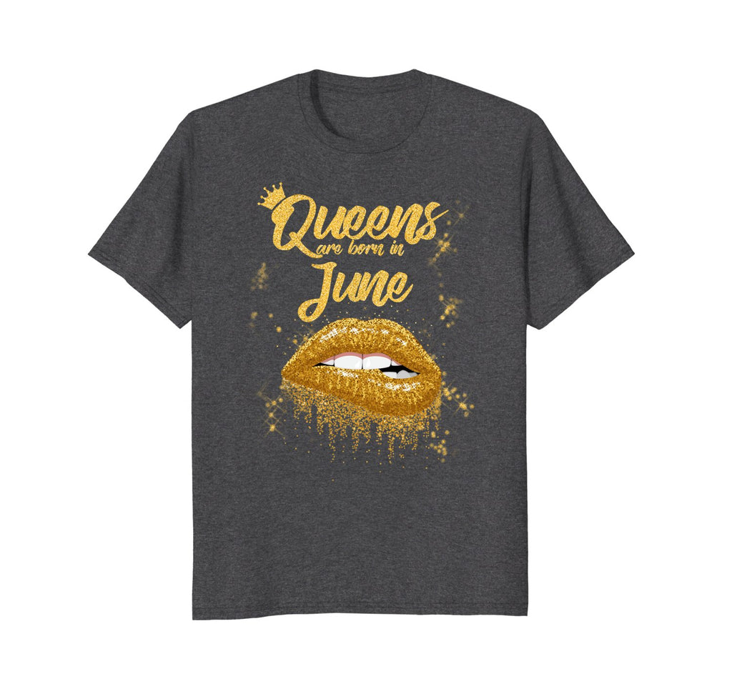 Queens Are Born In June Birthday T-Shirt for Black Women