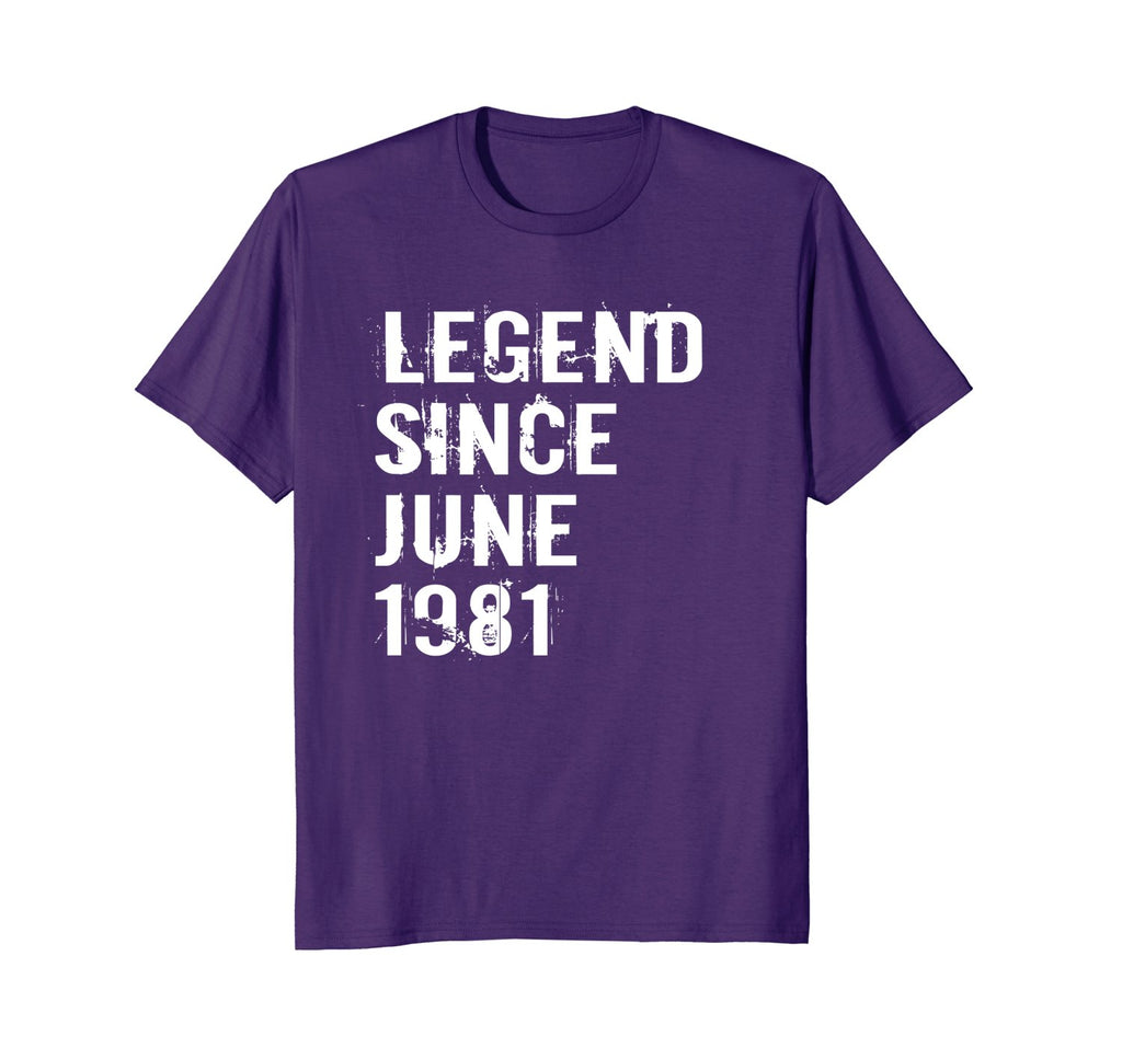 Legend Since June 1981 Tshirt 37th Birthday Gift Tee Shirt
