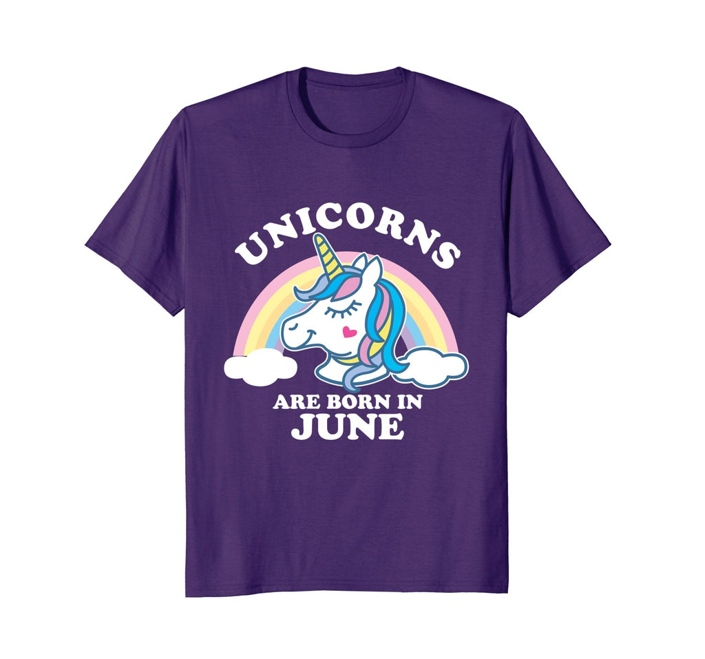 Unicorns Are Born in June Shirt Birthday T-shirt