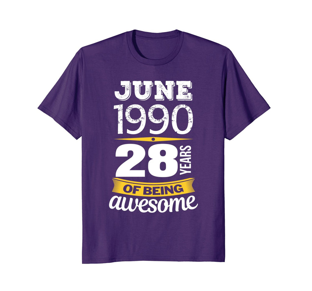 June 1990 28 years of being awesome 28th Birthday T-Shirt