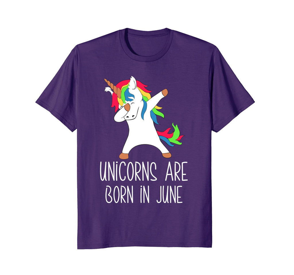 Unicorns Are Born In June Dabbing Birthday T-Shirt For Her