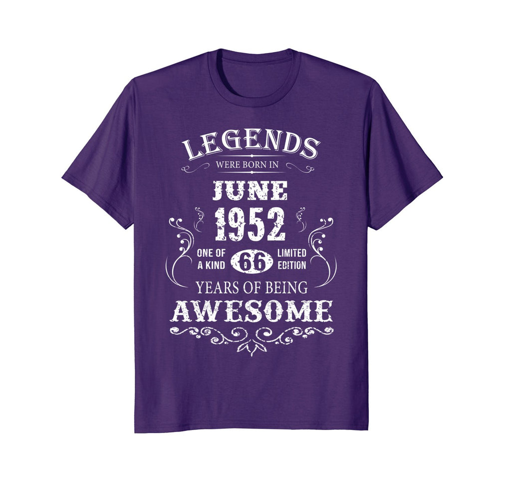 Legends Were Born In June 1952-66th Birthday Gift Shirt