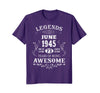 Image of Legends Were Born In June 1945-73th Birthday Gift Shirt