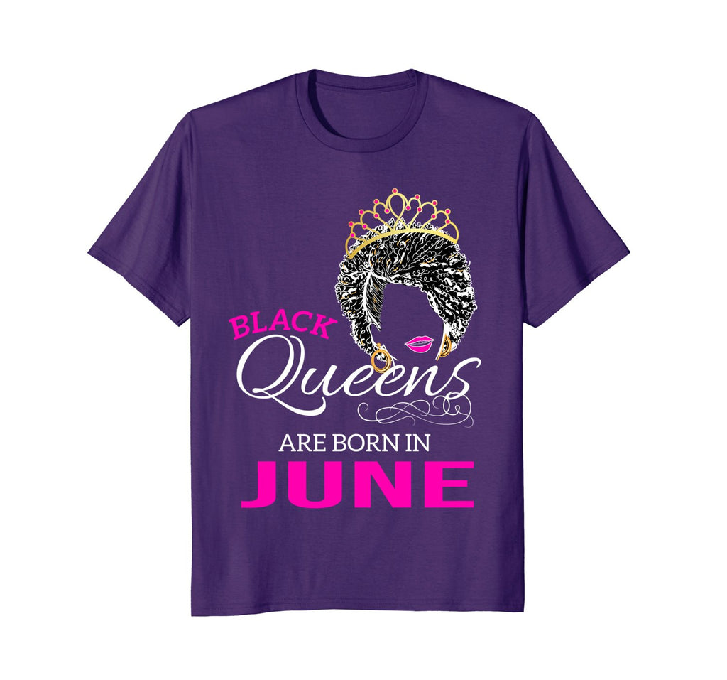 Black Queens Born in June Birthday Shirt African American