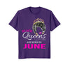 Image of Black Queens Born in June Birthday Shirt African American