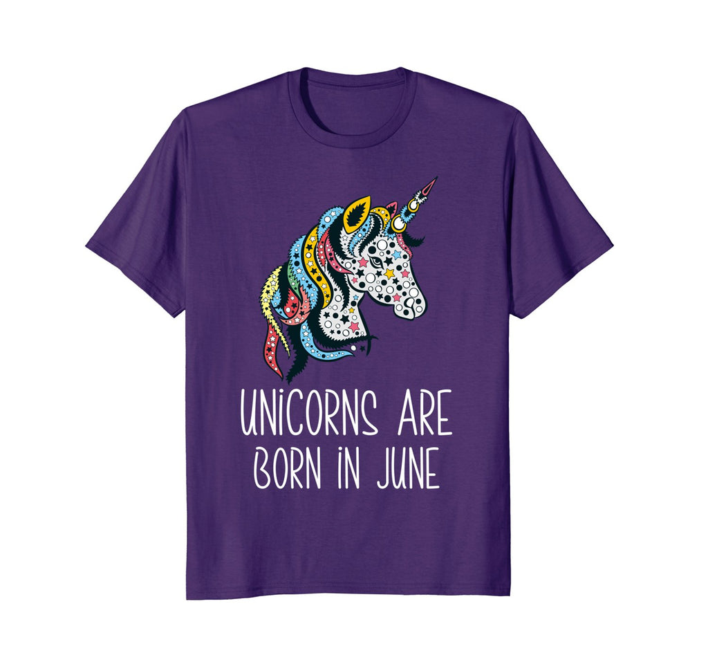Unicorns Are Born In June Birthday T-Shirt For Her