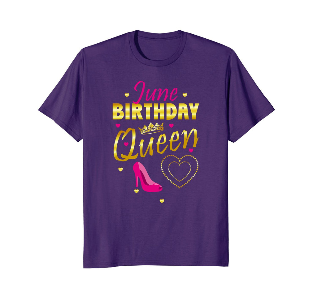 Woman Born In June Birthday Gift T-Shirts Pink Shoe Funny