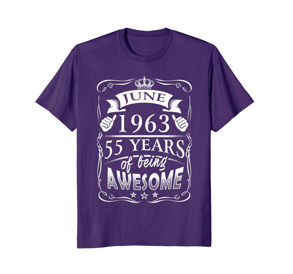 June 55th Birthday 1963 Shirt 55 Years Of Being Awesome