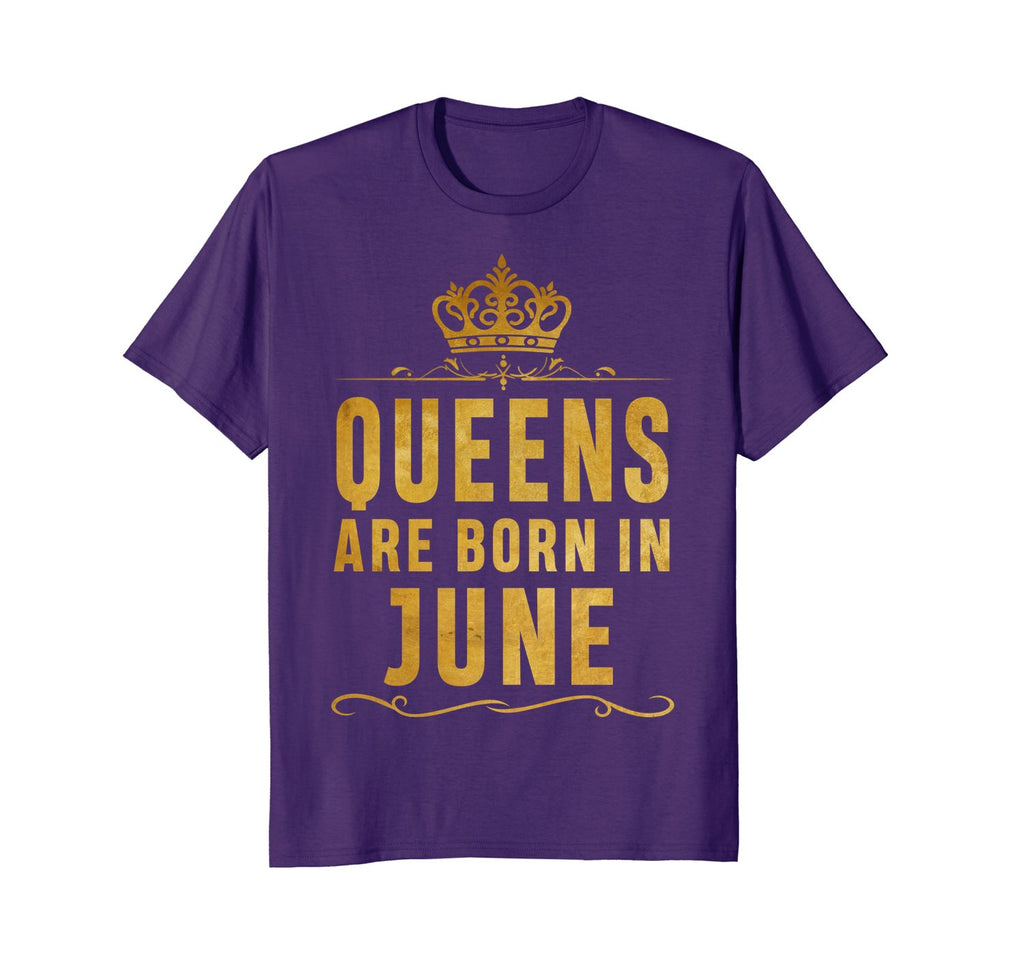 Queens Are Born In June Birthday T-Shirt for Black Women