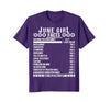 Image of June Girl Facts Shirt - Funny Birthday Gift Idea for Girls