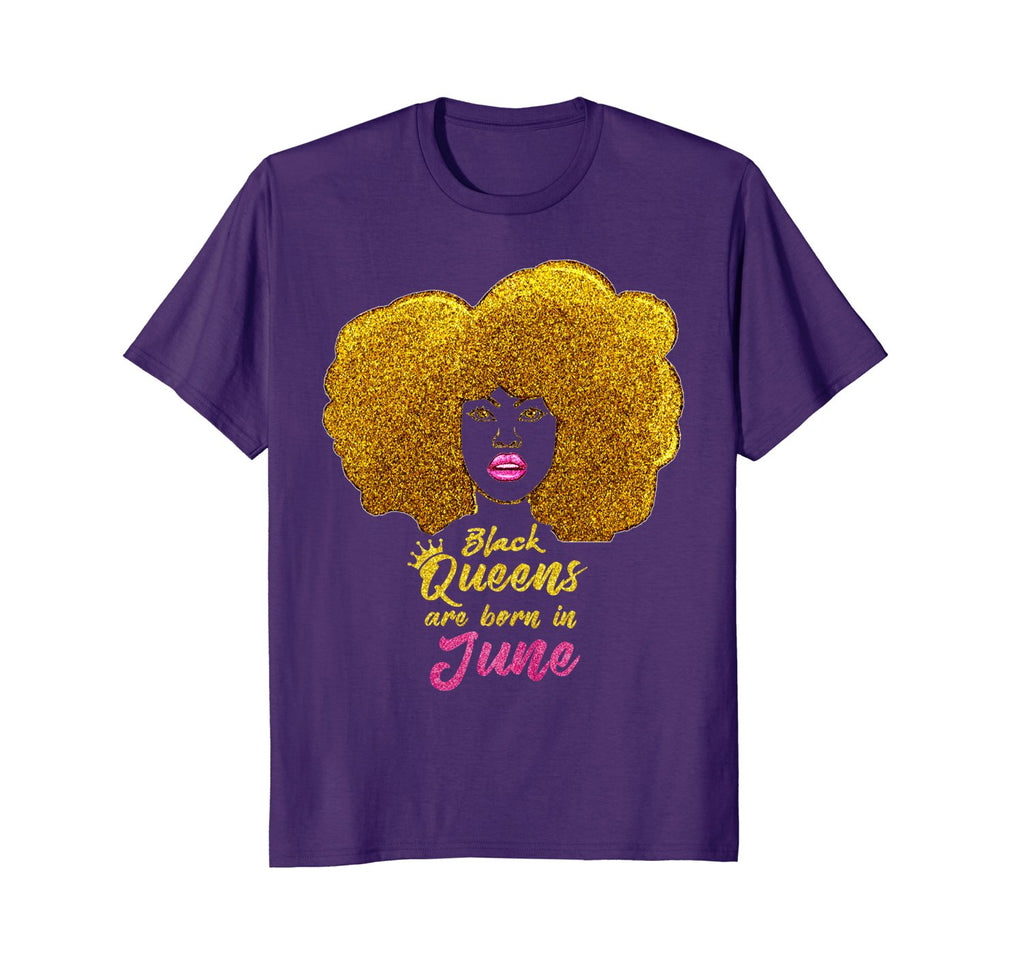 Black Queens Are Born In June Birthday T-Shirt for Women
