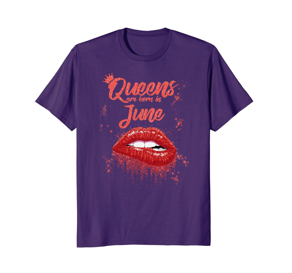 Queens Are Born In June Birthday T-Shirt for Black Women