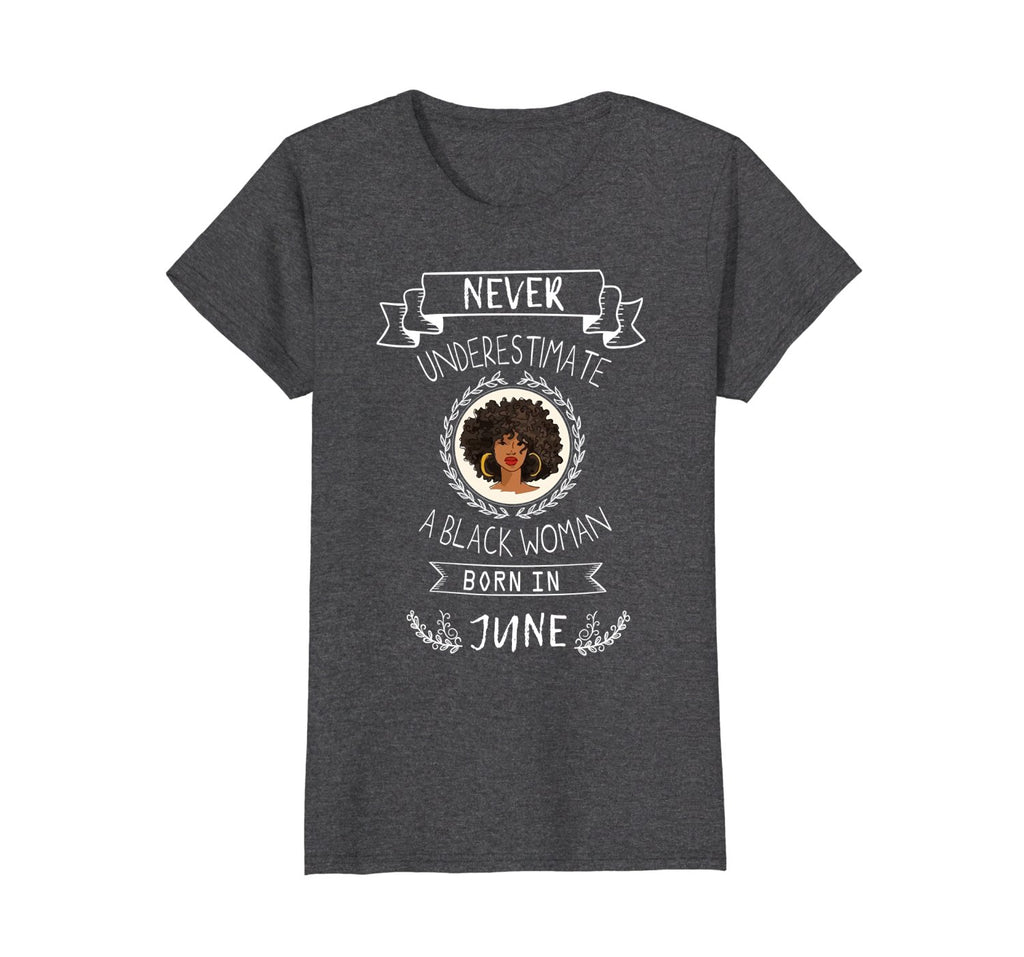 Womens Afro Black Woman Birthday June T-Shirt