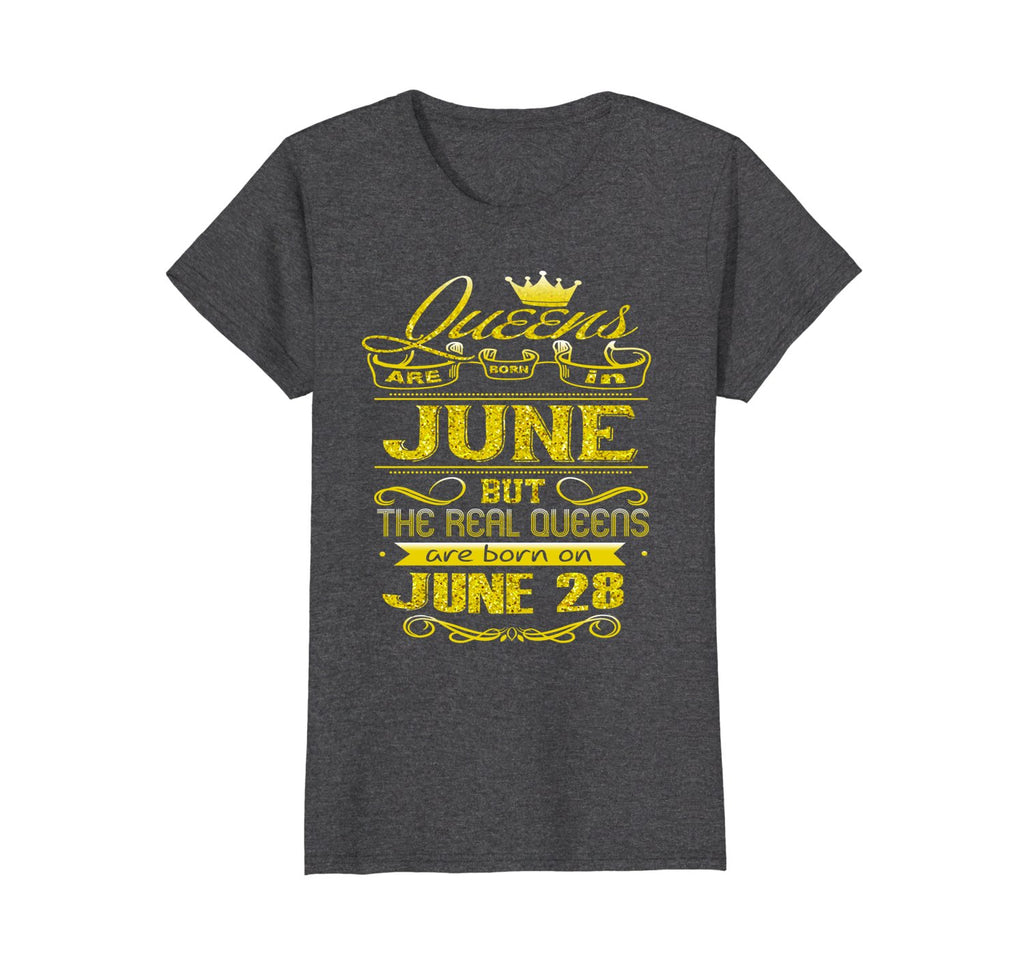 Womens Golden Real Queens Are Born On June 28 Birthday Shirt