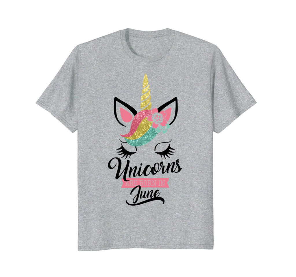 Unicorns are born in June - Cute Kids Birthday Gift T Shirt